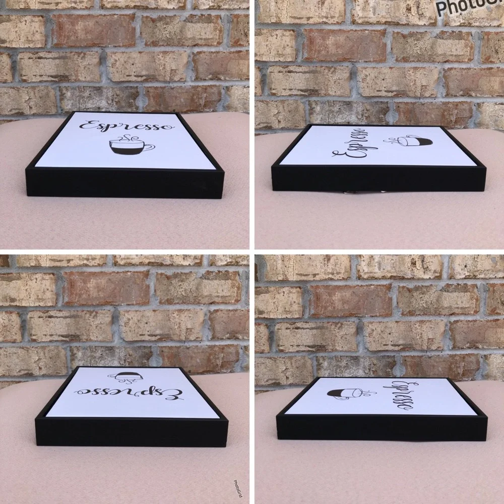 Coffee Lover's Wood Base Panels Set of 3 Modern m Minimalist Wall Art Prints